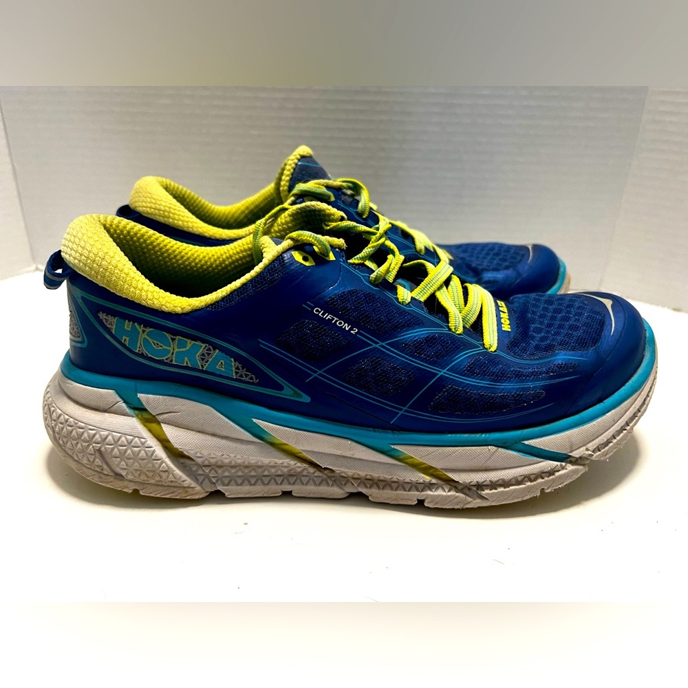 Hoka One One Clifton 2 Women's Size 8 Running Shoes Blue EUC Running Jogging